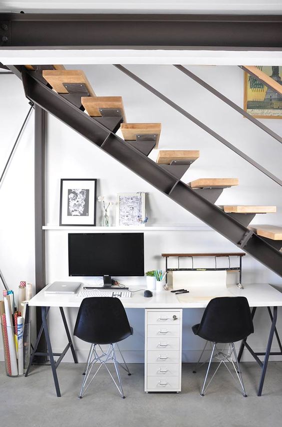 merdiven altı çalışma masası fikirleri