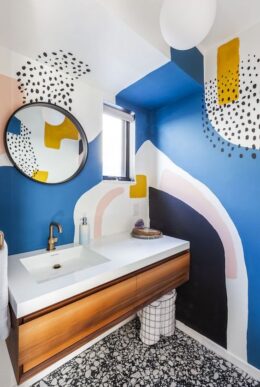 Banyo Duvar Boyama Fikirleri: Farklı, Renkli ve Cesur