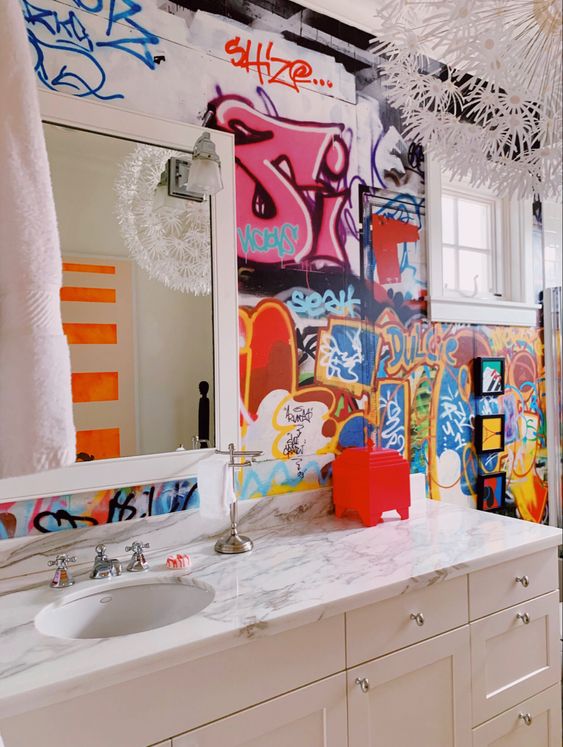 grafiti banyo dekorasyonu